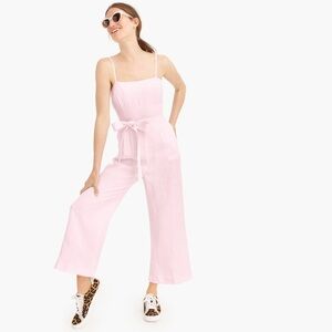 J.Crew Pink Pinstripe jumpsuit